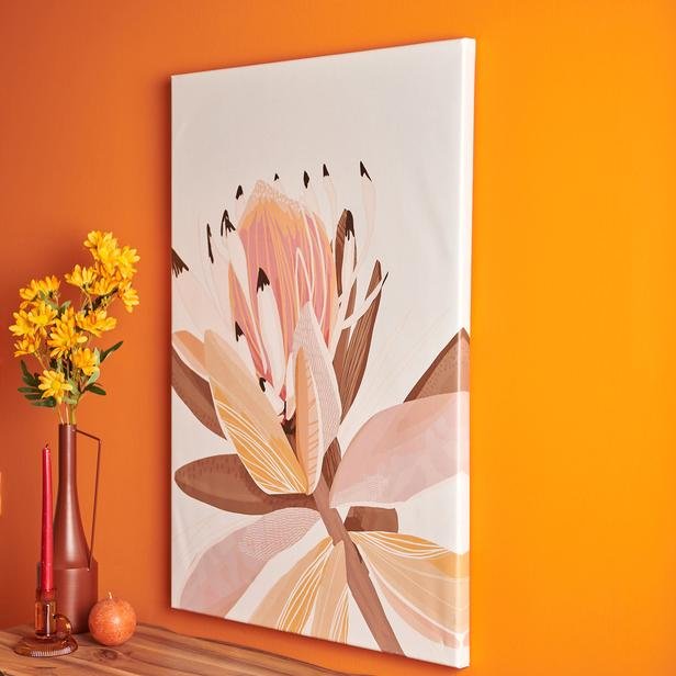  Özverler Çiçek Desenli Kanvas Tablo - Renkli - 60x90 cm