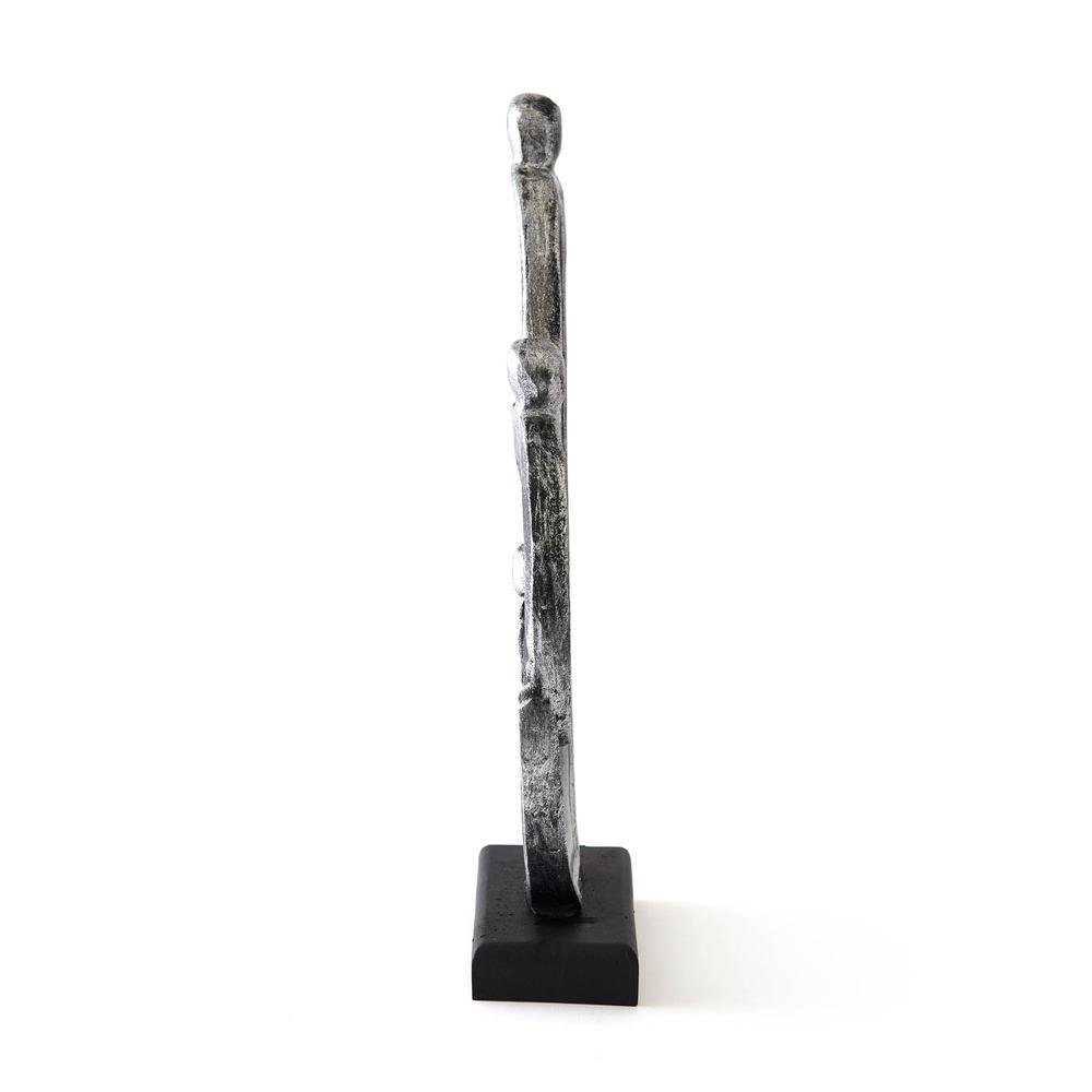  Q-Art Dekoratif Soyut Aile Biblo - Gümüş - 33x7x18 cm