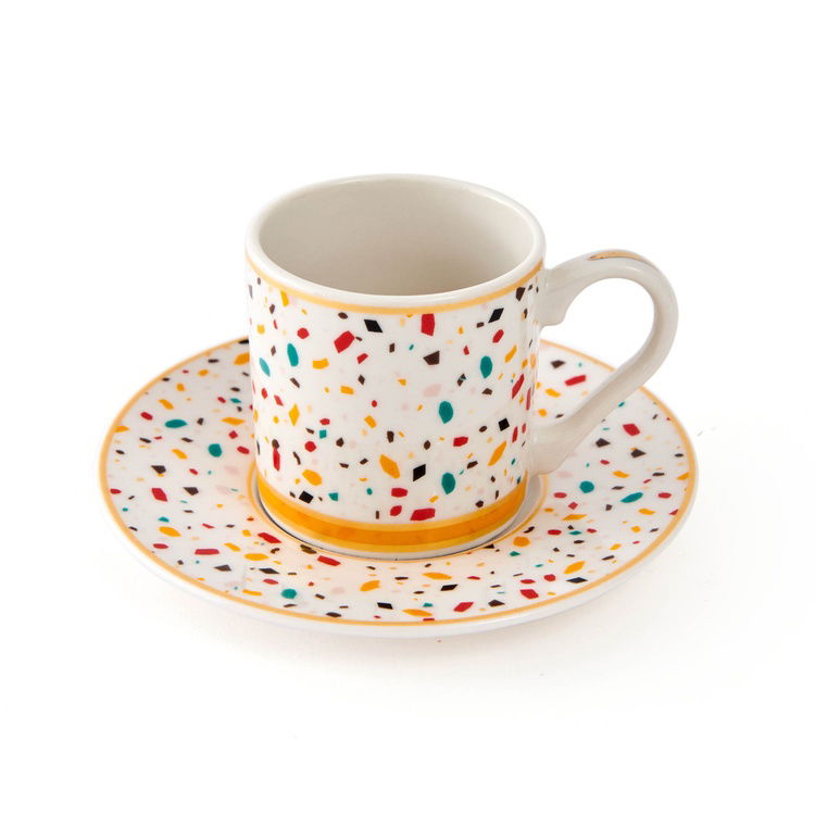  Porsima Colorful 12 Parça Kahve Fincan Seti - Renkli - 100 ml