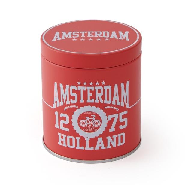  Sarkap Retro Amsterdam Kısa Metal Saklama Kabı - Kırmızı - 400 ml