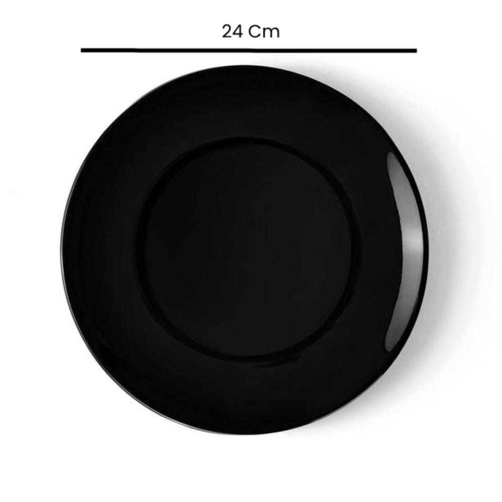  Tulu Porselen Basic Servis Tabağı - Siyah - 24 cm