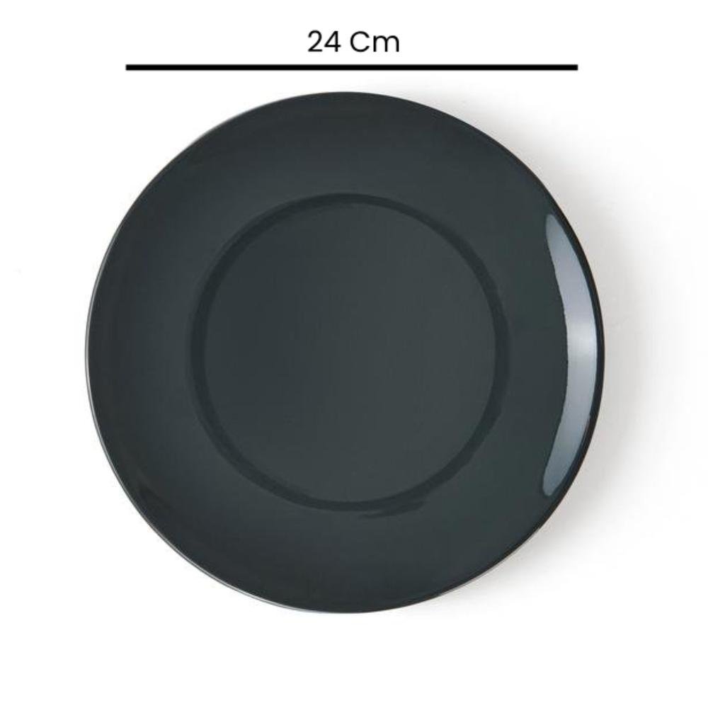  Tulu Porselen Basic Servis Tabağı - Gri - 24 cm