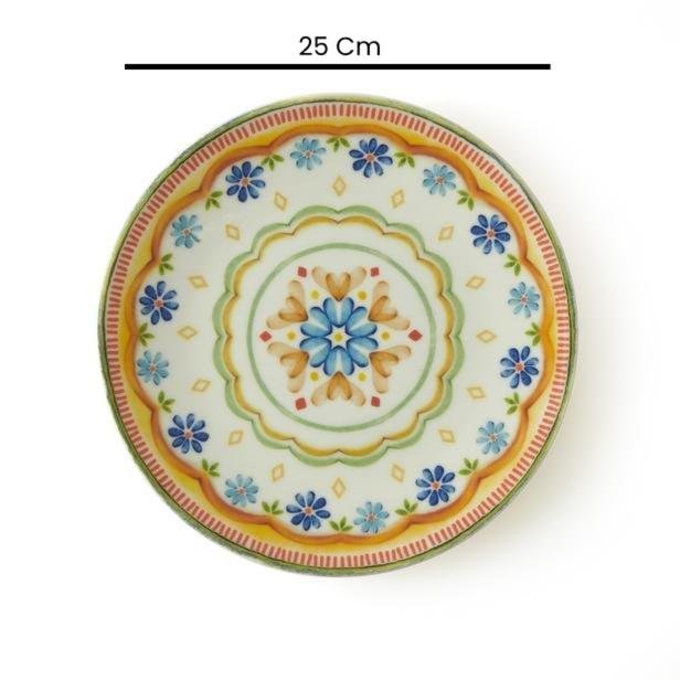  Tulu Porselen Floral Servis Tabağı - 25 cm
