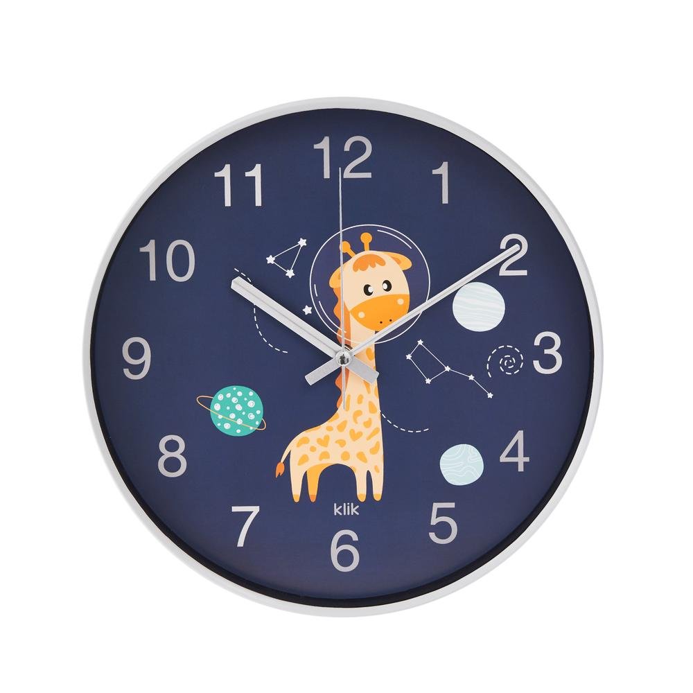 Klik Zürafalı Çocuk Odası Saati - Renkli - 30 cm_0