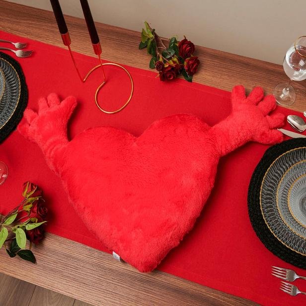  Moon Toys Kalp Figürlü Yastık - Kırmızı - 100x40 cm