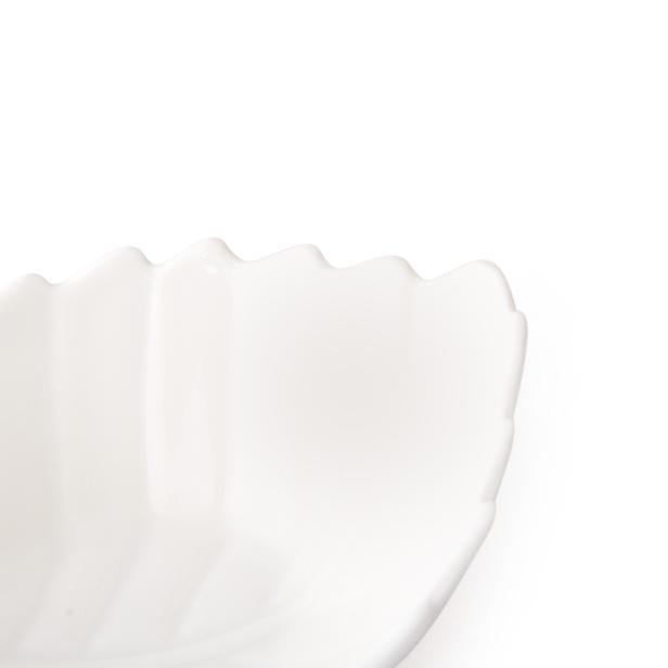  Paçi Porselen Yaprak Çerezlik - Beyaz - 11 cm