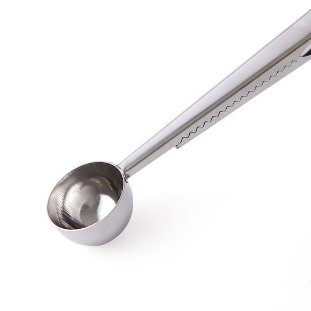  Gvilon Sızdırmaz Klipsli Metal Ölçü Kaşığı - Gümüş - 18 cm