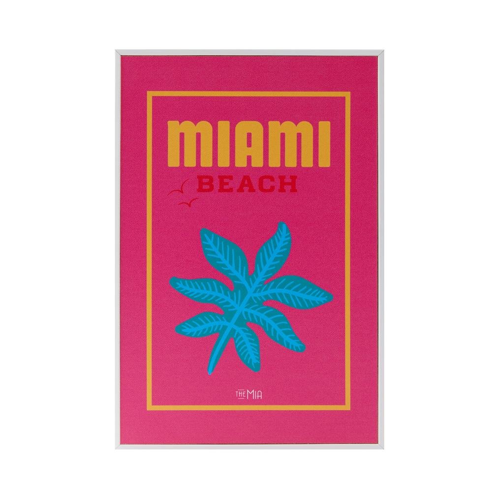  The Mia Miami Kanvas Tablo - Pembe - 30x20 cm