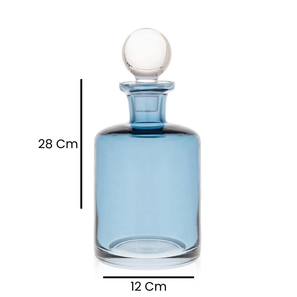  Alegre Glass Lina Kapaklı Karaf - Mavi - 12x28 cm