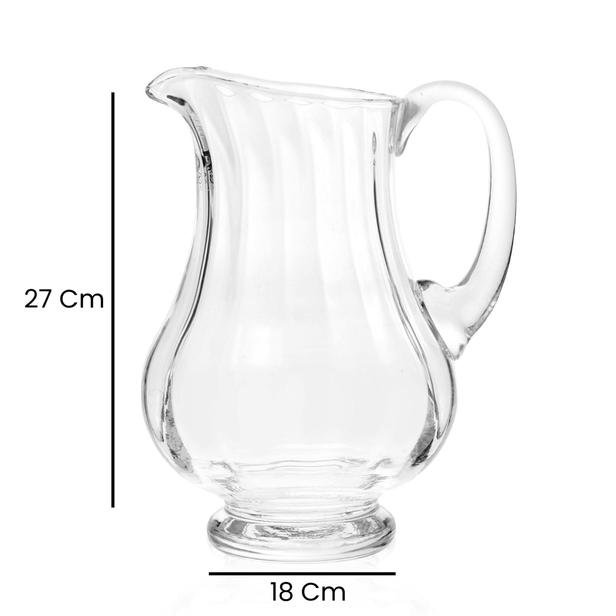  Alegre Glass Bukle Optikli Sürahi - 18x27 cm