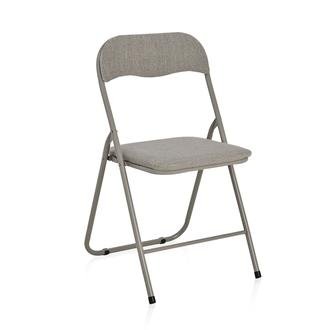 KPM Katlanır Minderli Metal Sandalye - Bej
