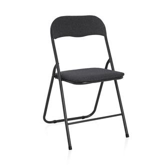 KPM Katlanır Minderli Metal Sandalye - Gri
