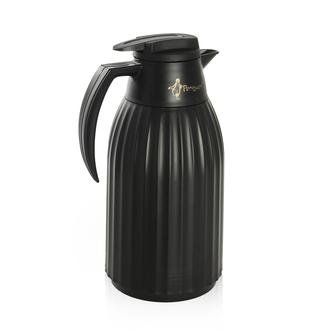 Penguen Cam Çay Termosu - Siyah - 1,5 lt