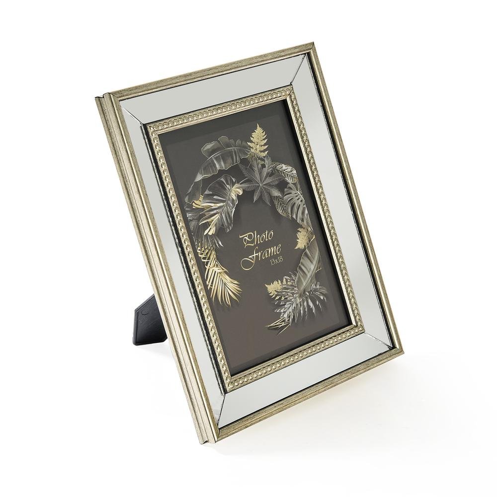  İpek Aynalı Çerçeve - Gümüş - 13x18 cm