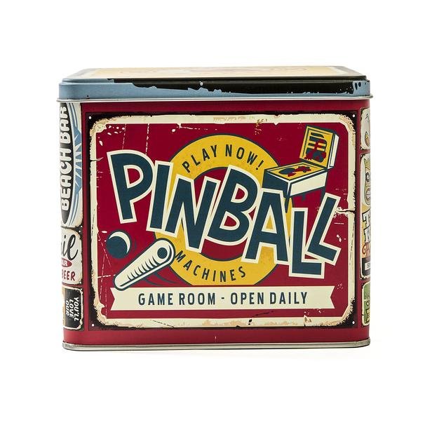  Sarkap Pinball Metal Hediye Kutusu - Renkli - 16x16x14 cm