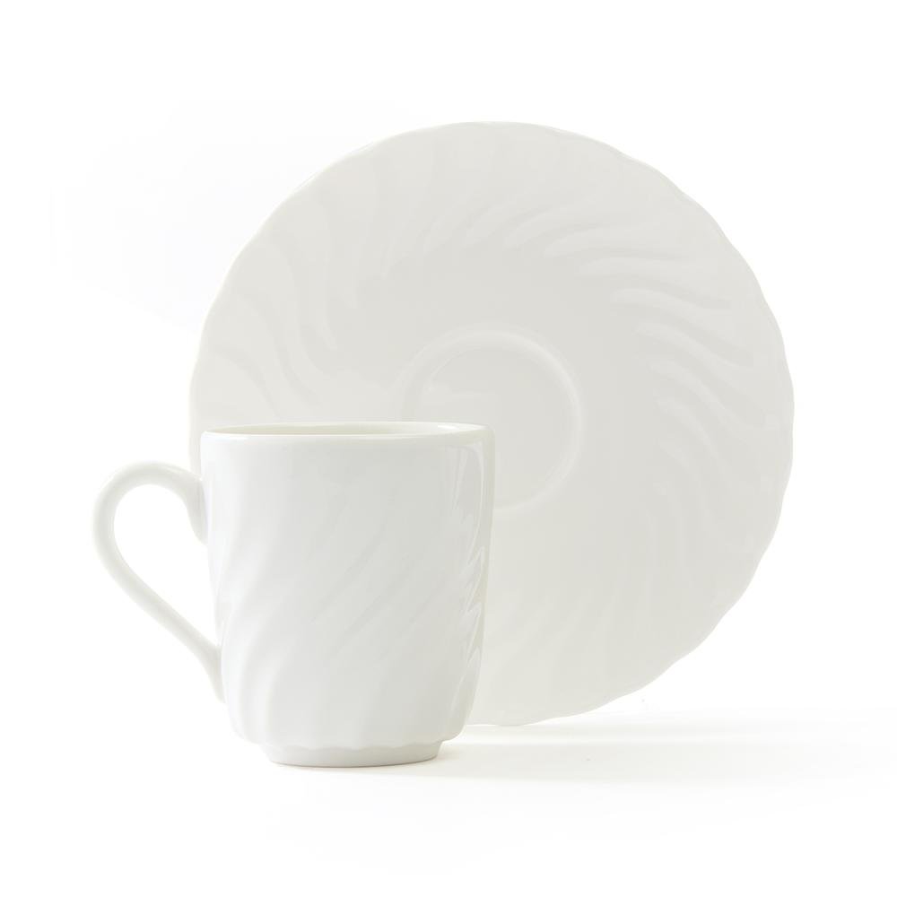  Kütahya Porselen Bone Lilyum 6'lı Kahve Fincanı Takımı - Beyaz