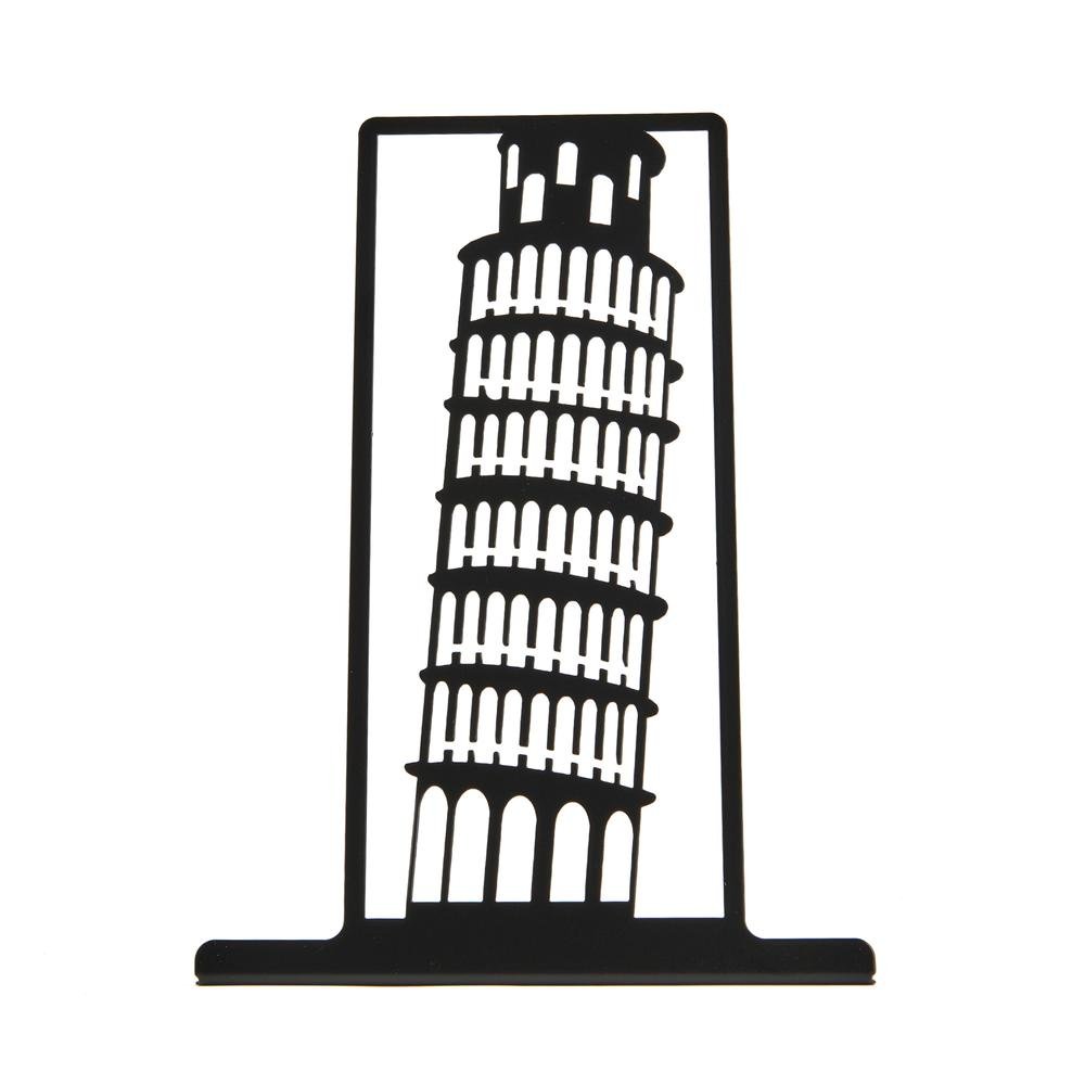  Evidea Deco Pisa Kulesi Metal Masa Süsü - Siyah - 17x4,5x23x5 cm