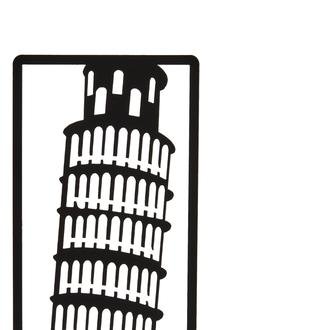 Evidea Deco Pisa Kulesi Metal Masa Süsü - Siyah - 17x4,5x23x5 cm