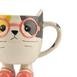  Benante Ayaklı Kedi Figürlü Kupa - Renkli - 400 ml