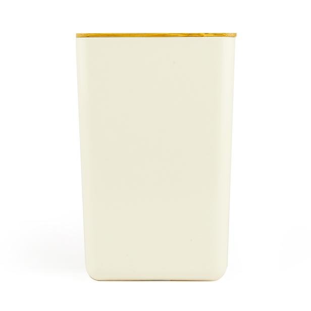  Excellent Houseware Bambu Kapaklı Erzak Kabı - Krem - 13x8x21 cm