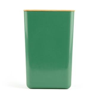 Excellent Houseware Bambu Kapaklı Erzak Kabı - Koyu Yeşil - 13x8x21 cm_1