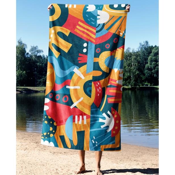  Essential Towel Mattisse Microfiber Deniz Havlusu - Renkli - 90x150 cm