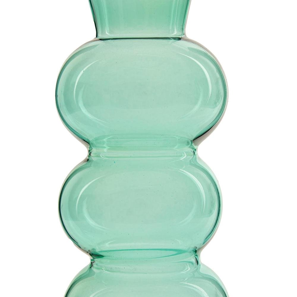  KPM Dekoratif Cam Bubble Vazo - Yeşil - 8x8x19,5 cm