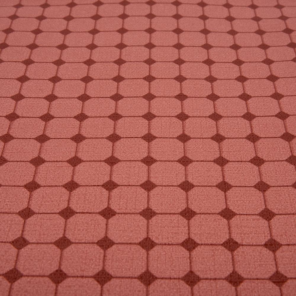  Evidea Soft Dertsiz Geometrik Desenli Pvc Masa Örtüsü - Kırmızı - 140x140 cm