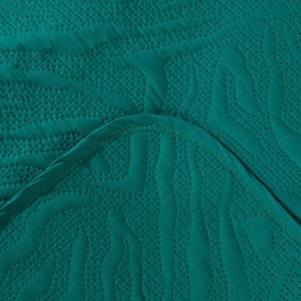  Evidea Soft Retro Çift Kişilik Yatak Örtüsü - Yeşil - 180x230 cm