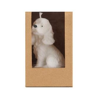 Evidea Deco Büyük Köpek Şekilli Mum - Beyaz - 9 cm