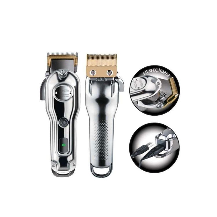  Aprilla Ahc-5050 Titanium Bıçak Pro Ipx7 Islak Kuru Saç Sakal Kesme Makinesi - Inox