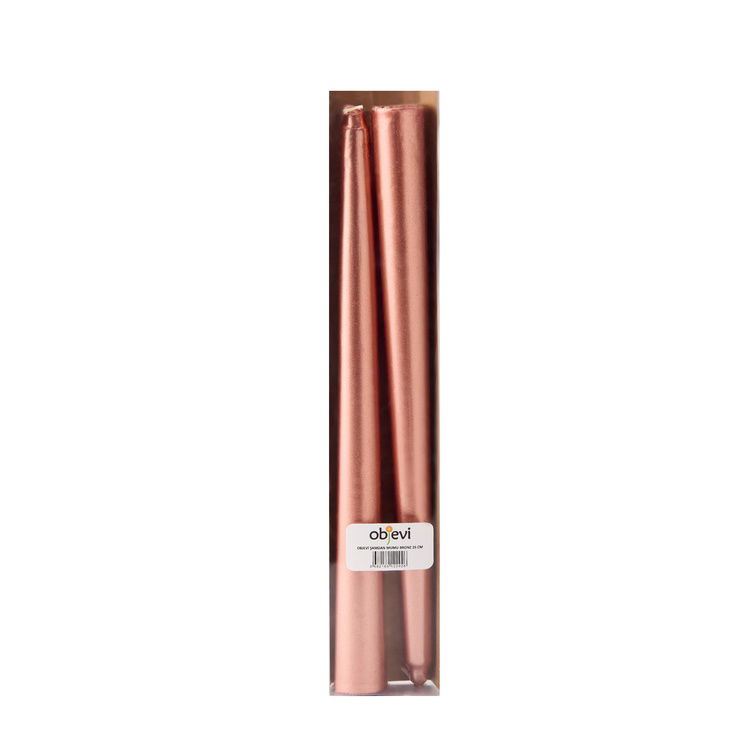  Objevi 2’li Şamdan Mumu - Bronz - 25 cm