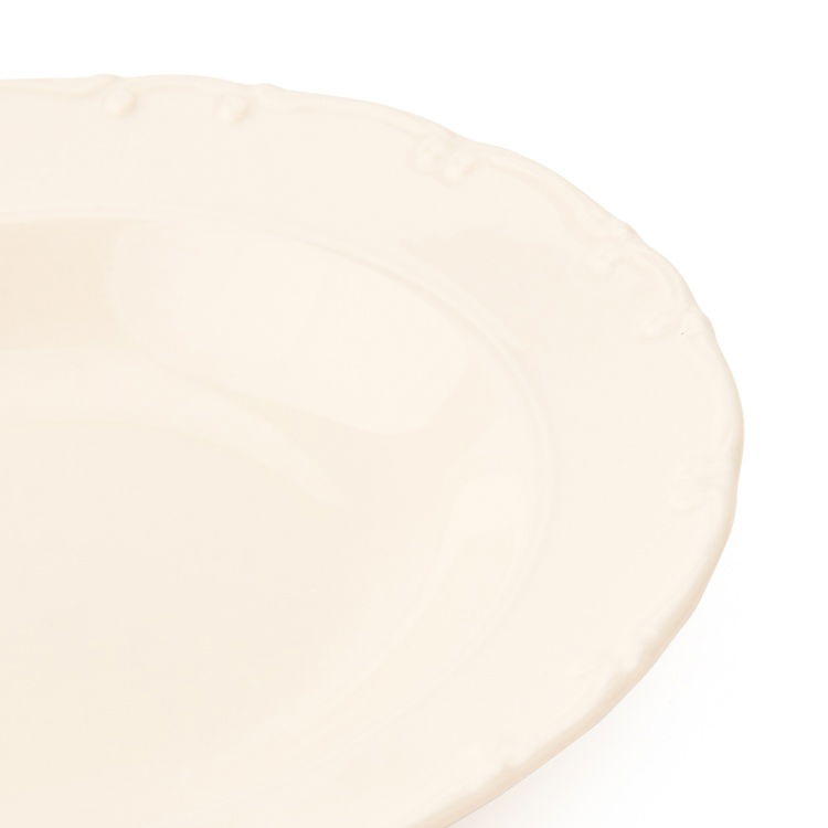  Tulu Porselen Liana Çukur Tabak - Krem - 23 cm