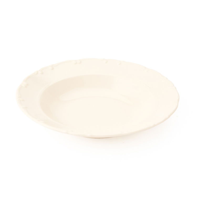  Tulu Porselen Liana Çukur Tabak - Krem - 23 cm