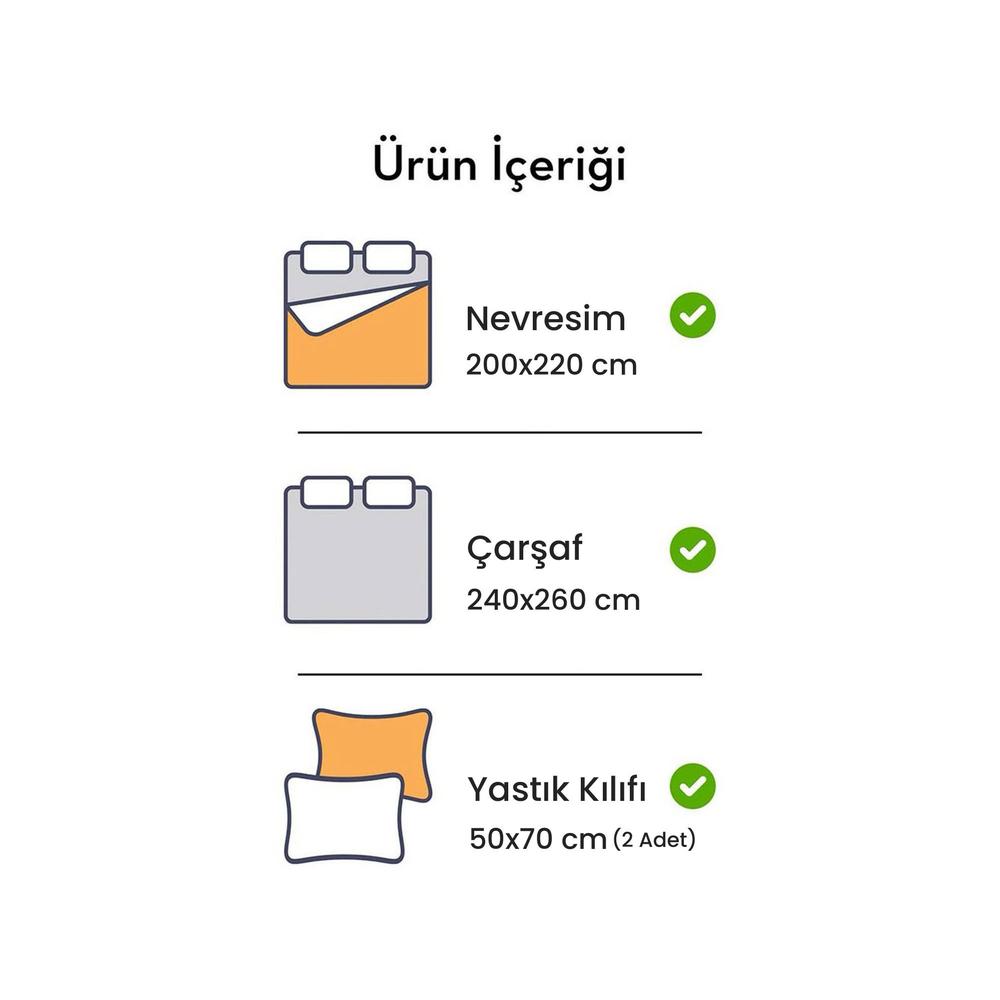  Nuvomon Çift Kişilik Nevresim Takımı - Pudra