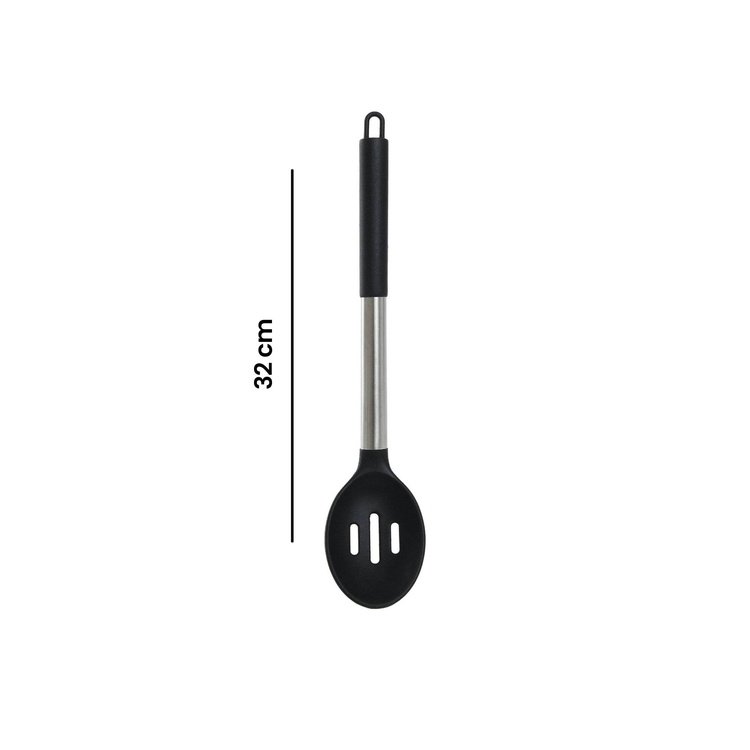  Perotti Delikli Servis Kaşığı - Siyah - 32 cm
