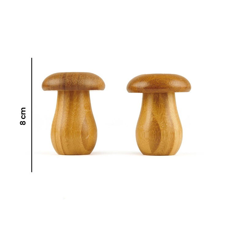  Mien Mantar Şekilli Tuzluk ve Biberlik - Kahverengi - 8 cm