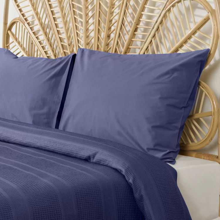  Evidea Soft Waffle Çift Kişilik Pike - Mavi - 200x220 cm