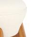  Just Home Retro Mantar Puf - Krem - 48x33x33 cm