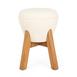  Just Home Retro Mantar Puf - Krem - 48x33x33 cm