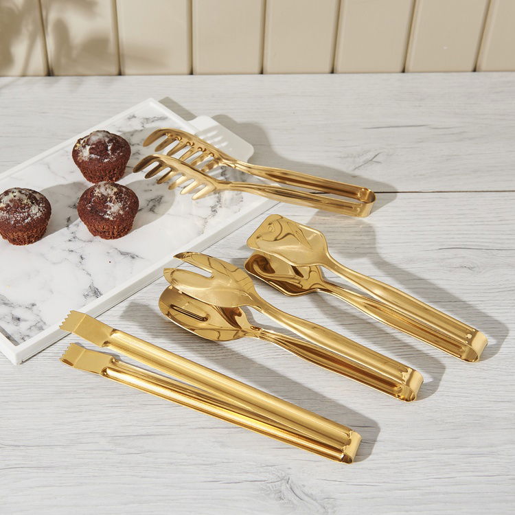  Evidea Kitchen 4'lü Maşa Servis Seti - Altın