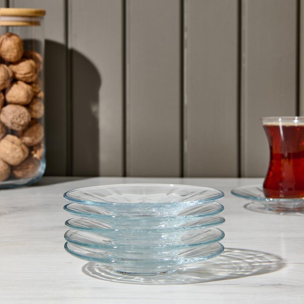  Lav 6'lı Çay Tabağı - Şeffaf - 12 cm