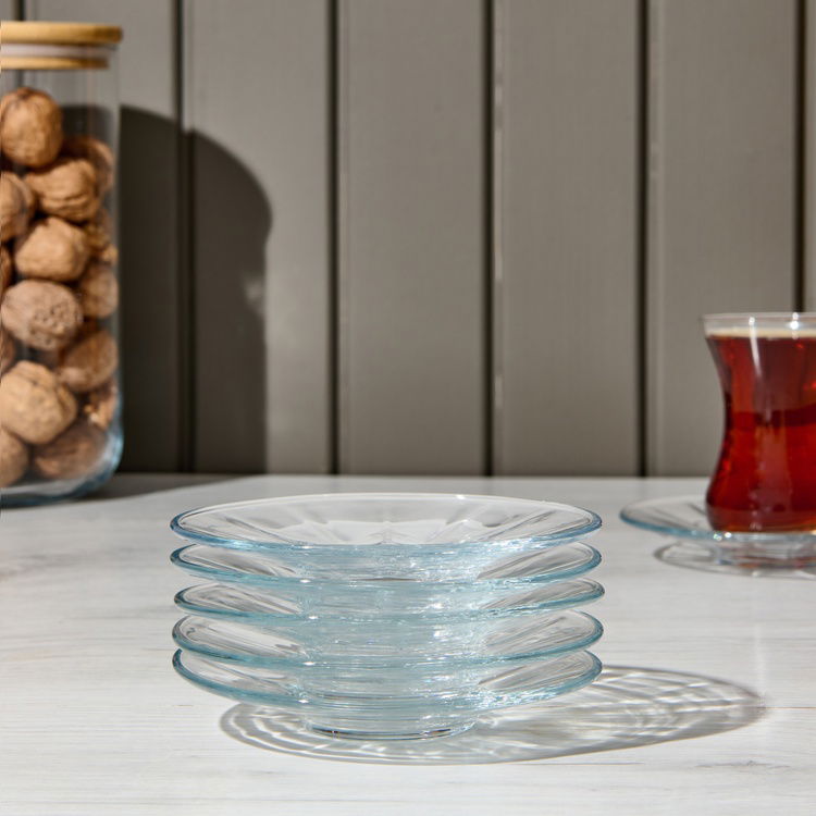  Lav 6'lı Çay Tabağı - Şeffaf - 12 cm