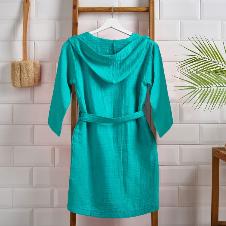  Evidea Soft Çocuk Müslin Bornoz - Yeşil - 10-12 Yaş