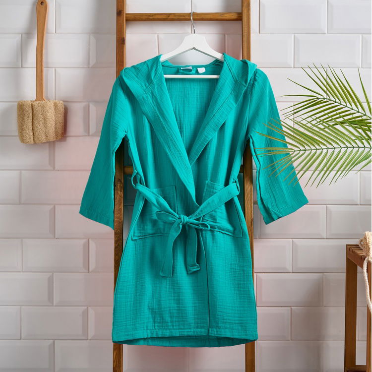 Evidea Soft Çocuk Müslin Bornoz - Yeşil - 10-12 Yaş
