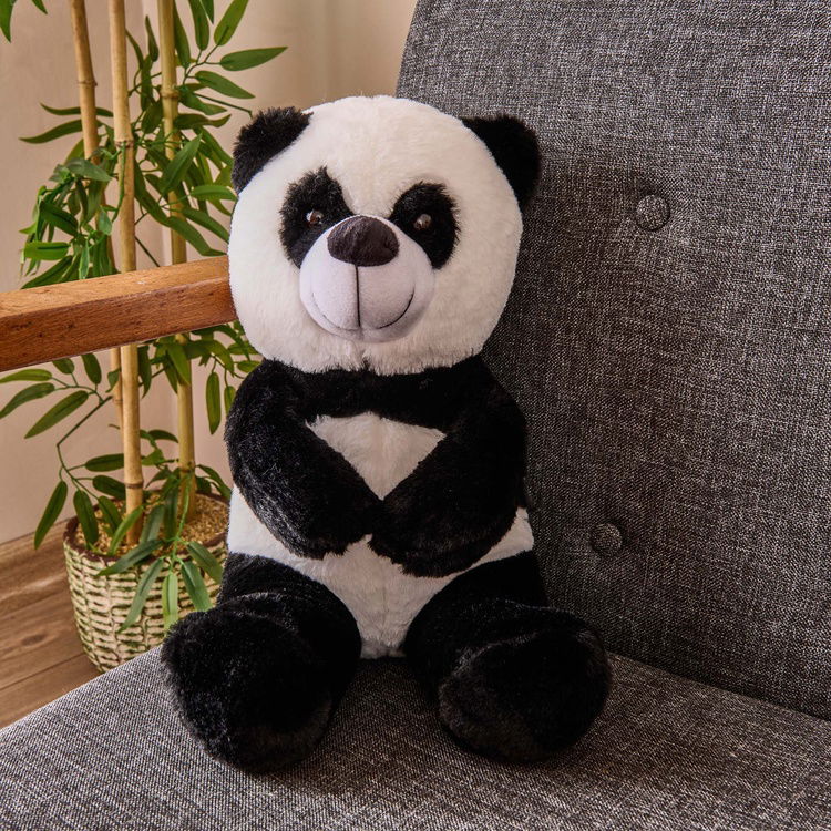  Evidea Soft Panda Figürlü Yastık - Siyah / Beyaz - 35 cm