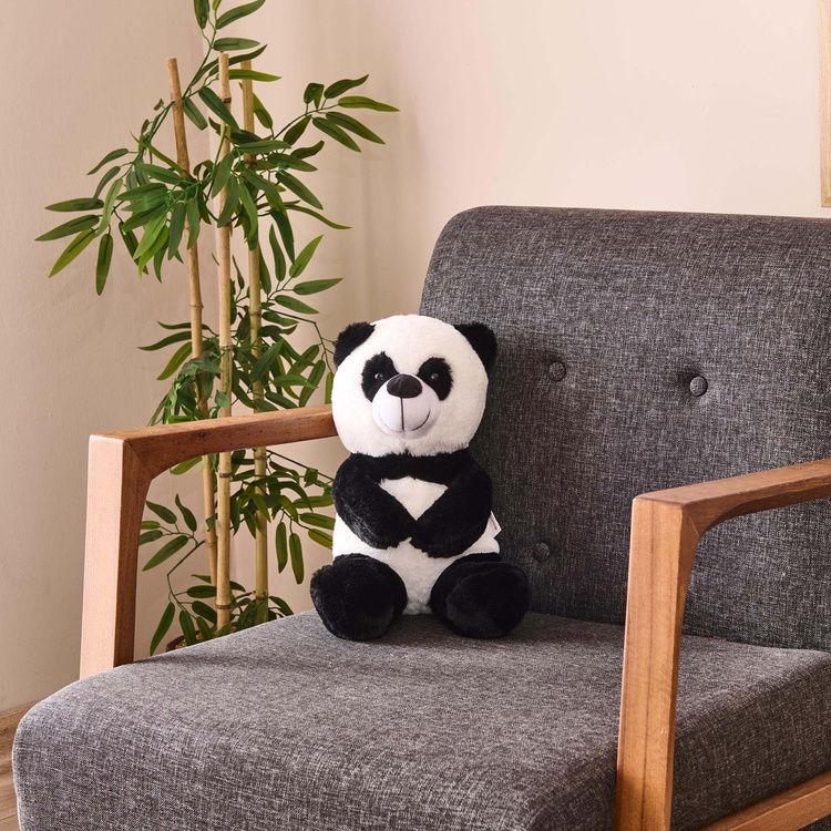  Evidea Soft Panda Figürlü Yastık - Siyah / Beyaz - 35 cm