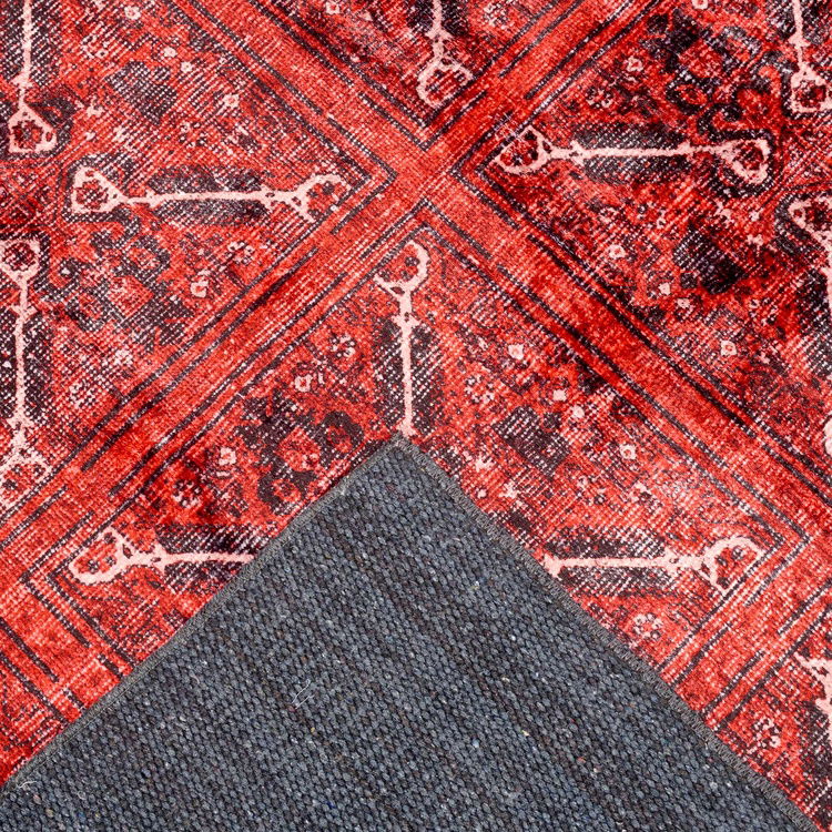  Evidea Soft Farah Makine Halısı - Kırmızı - 160x230 cm