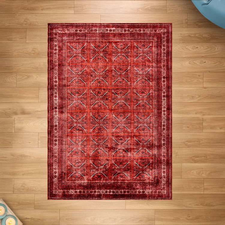  Evidea Soft Farah Makine Halısı - Kırmızı - 160x230 cm