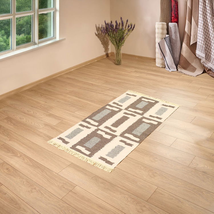  Evidea Soft Lindos Çift Taraflı Kilim - Ekru - 80x150 cm